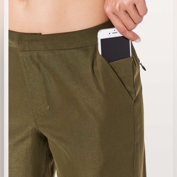 Lululemon | City Trek Trouser Military Olive Green Commute Travel Office Size 10 - Picture 4 of 16